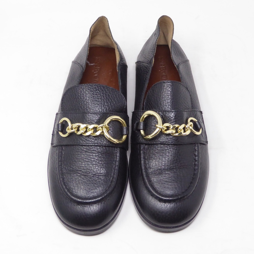 See By Chloe Womens Aryel Loafers Black Leather Gold Chain Link Detail 36 / 6 - Picture 3 of 10